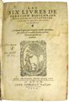 MEDICINE/SCIENCE  DIOSCORIDES, PEDACIUS. Les Six Livres de Pedacion Dioscoride dAnazarbe de la Matiere Medicinale.  1559